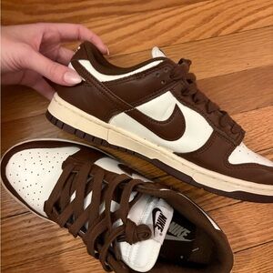 Nike Women's Brown and White Sneakers, Dunk Low's
